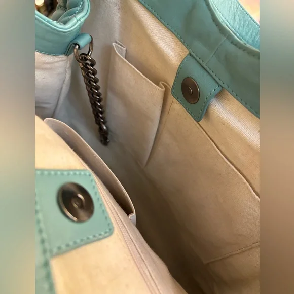 Vince Camuto Chic Teal Quilted Tote Bag